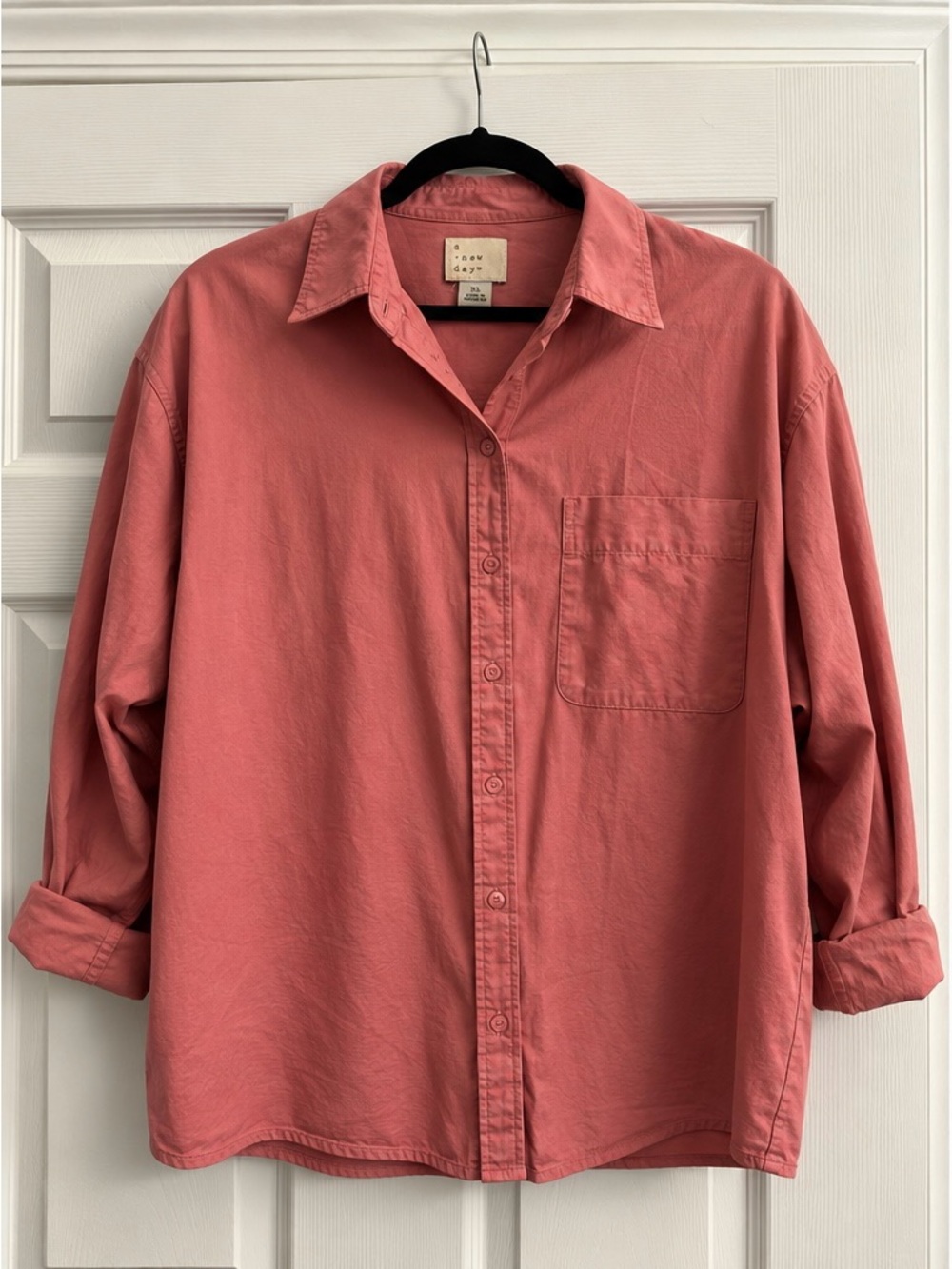 Everyday Button-Down Shirt in Dusty Rose, A New Day, Women’s Size XL